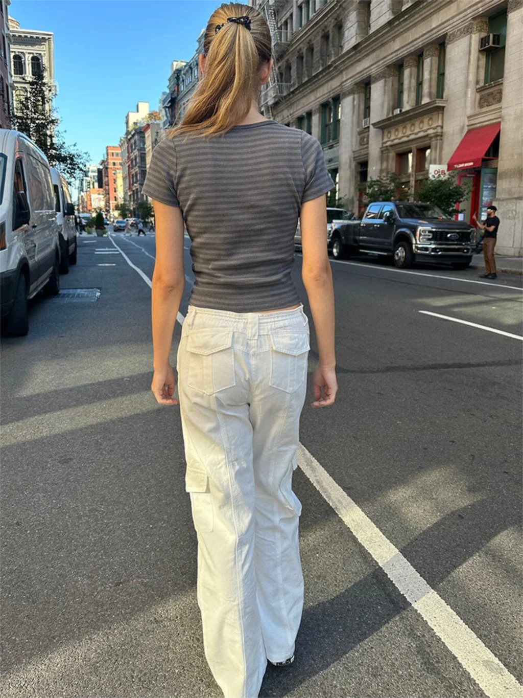 Винтажная полосатая футболка с коротким рукавом летняя из мягкого хлопка