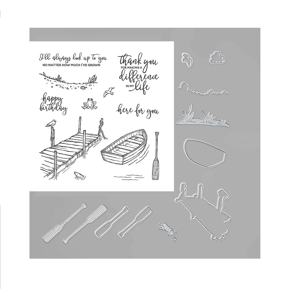 

New Boat Metal Cutting Dies And Stamps For Card Making DIY Scrapbooking Embossing Clear Stamp Handmade Craft Album Decoration