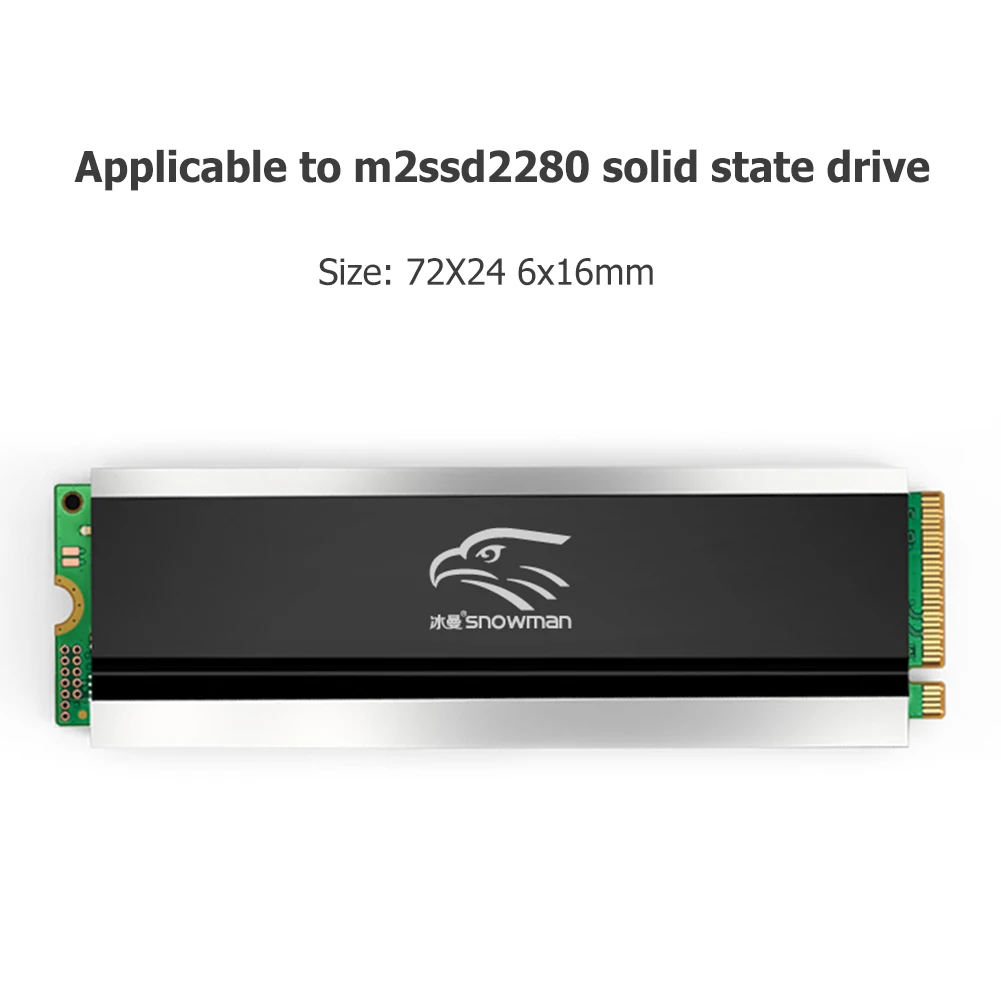 

M.2 радиатор SSD-охладитель с эластомерными крепежами 2280, твердотельный жесткий диск, радиатор, аксессуары для компьютера