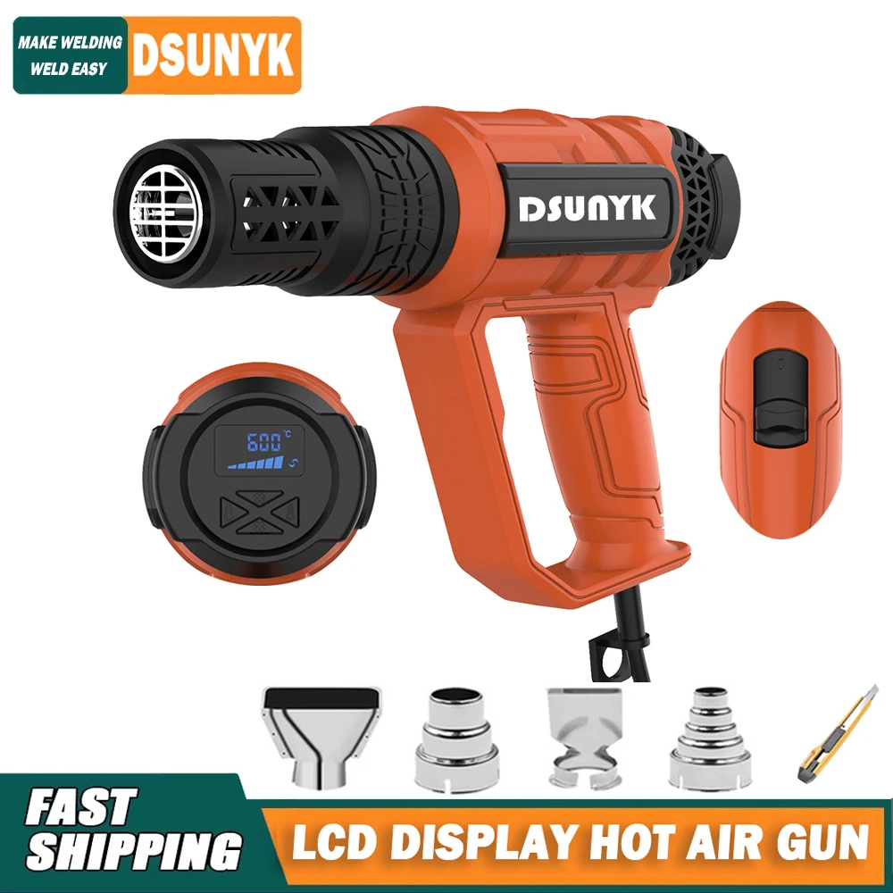 

DSUNYK 2000W 220V Industrial Heat Gun for Welding Thermal Blower Heat Guns Professional Power Tools Hot Air Gun Shrink Wrapping