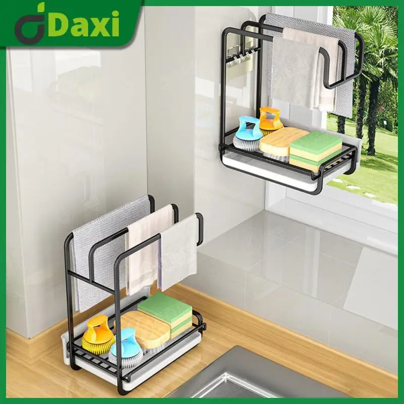 

Ventilation Cloth Drain Holder Wall-mounted Convenient Installation Dishwashing Cloth Shelf Simple Rag Drain Shelf Household