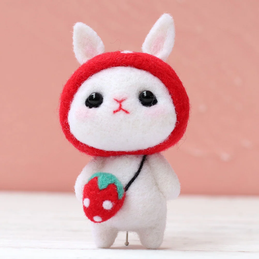 

Kids Hand Craft Tool Plush Rabbit DIY Wool Felting Beginners Stuffed Bunny Needling Kit Child Animals Crochet for