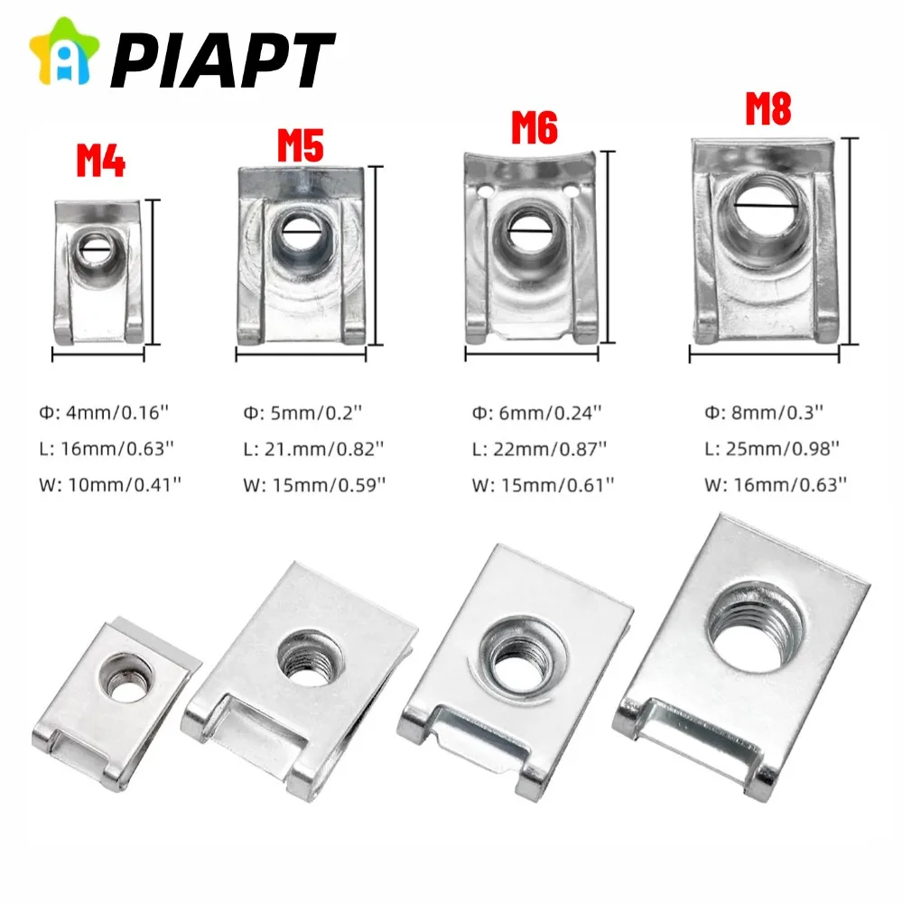 

10 шт. автомобильная U-образная гайка-застежка M4 M5 M6 M8 тип B пружинная шайба, зажимная пластина, вставная пластина