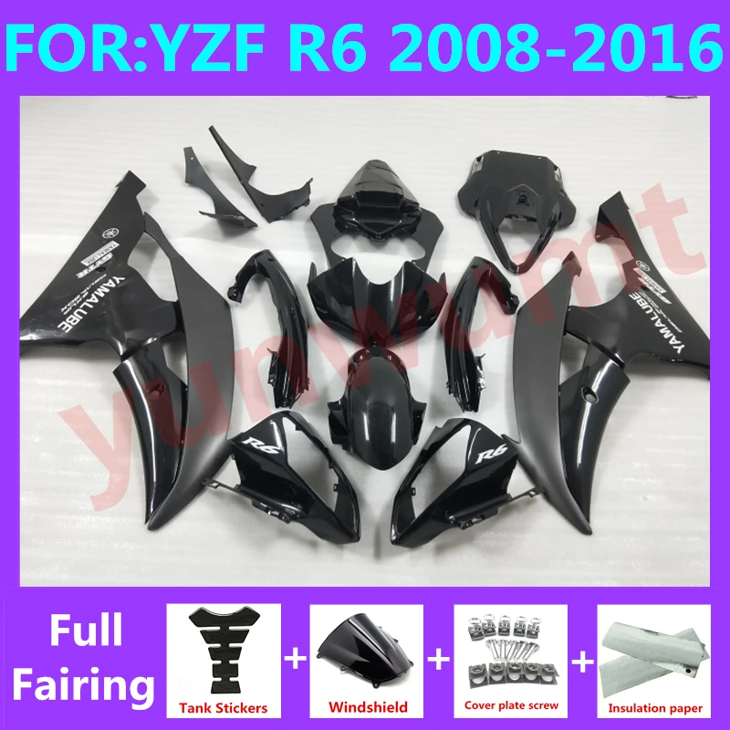 

Motorcycle full Fairing Kit fit For YZF R6 2008 2009 2010 2011 2012 2013 2014 2015 2016 YFZ-R6 Bodywork Fairings set black