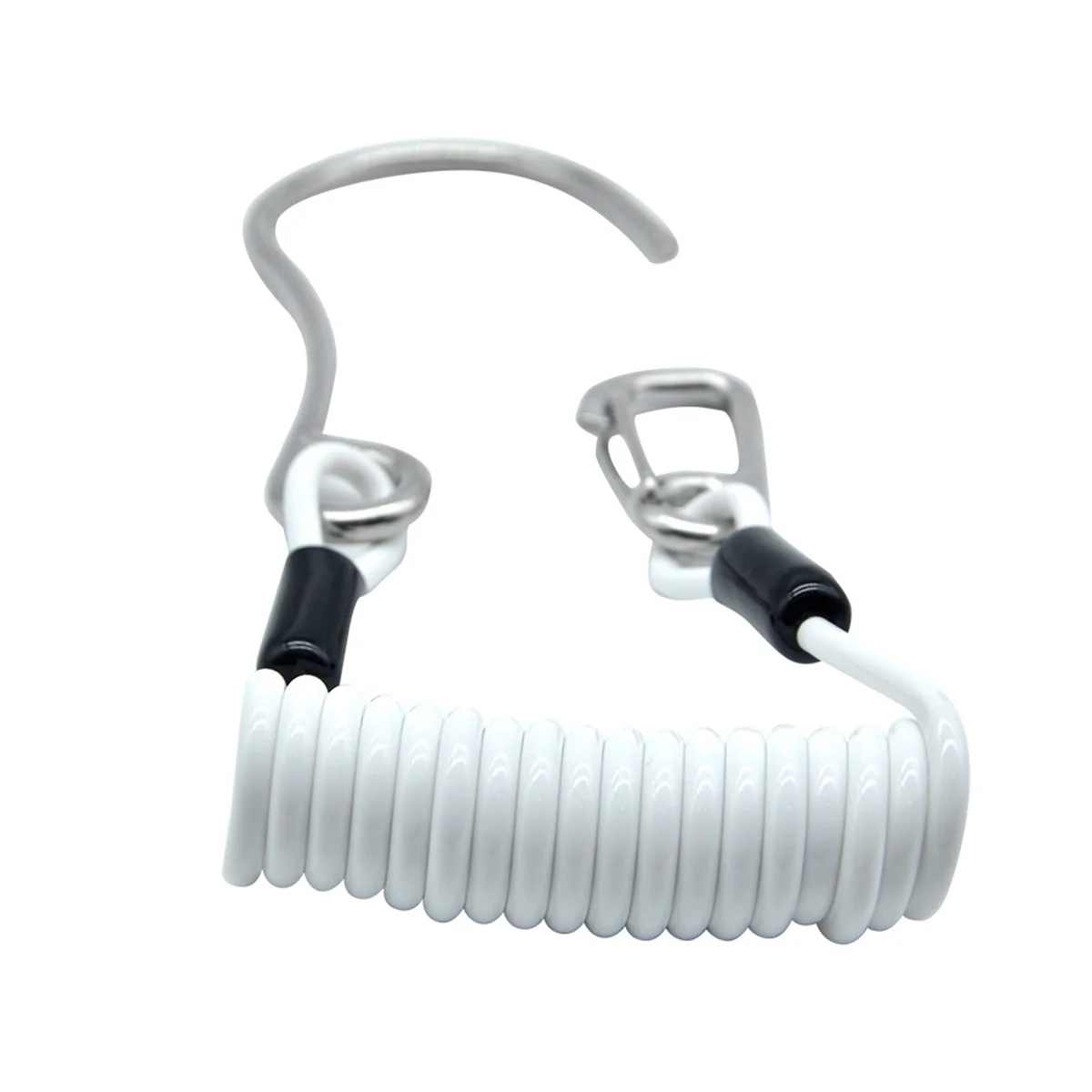 

Single Head Dive Reef Rafting Hook Stainless Steel Reef Hook Spiral Coil Spring Cord Dive Safety Accessory - White