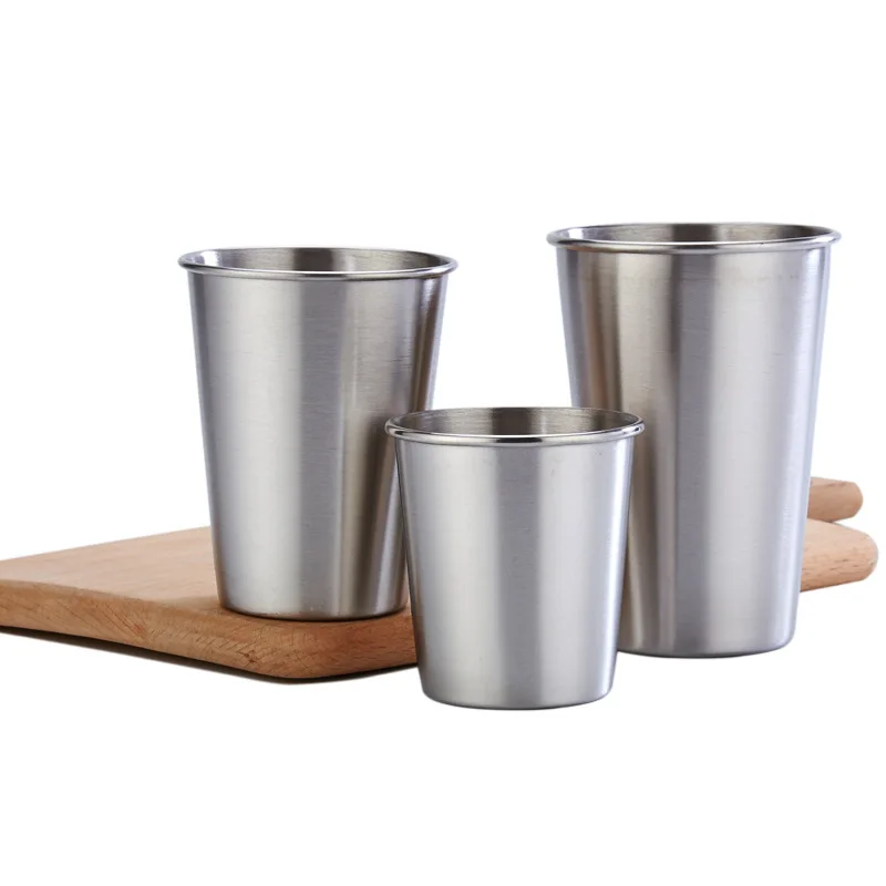 2022 New Outdoor 3 sizes 200/350/500 stainless steel beer mug juice cold drink mug single layer crimp 16oz cold water mug