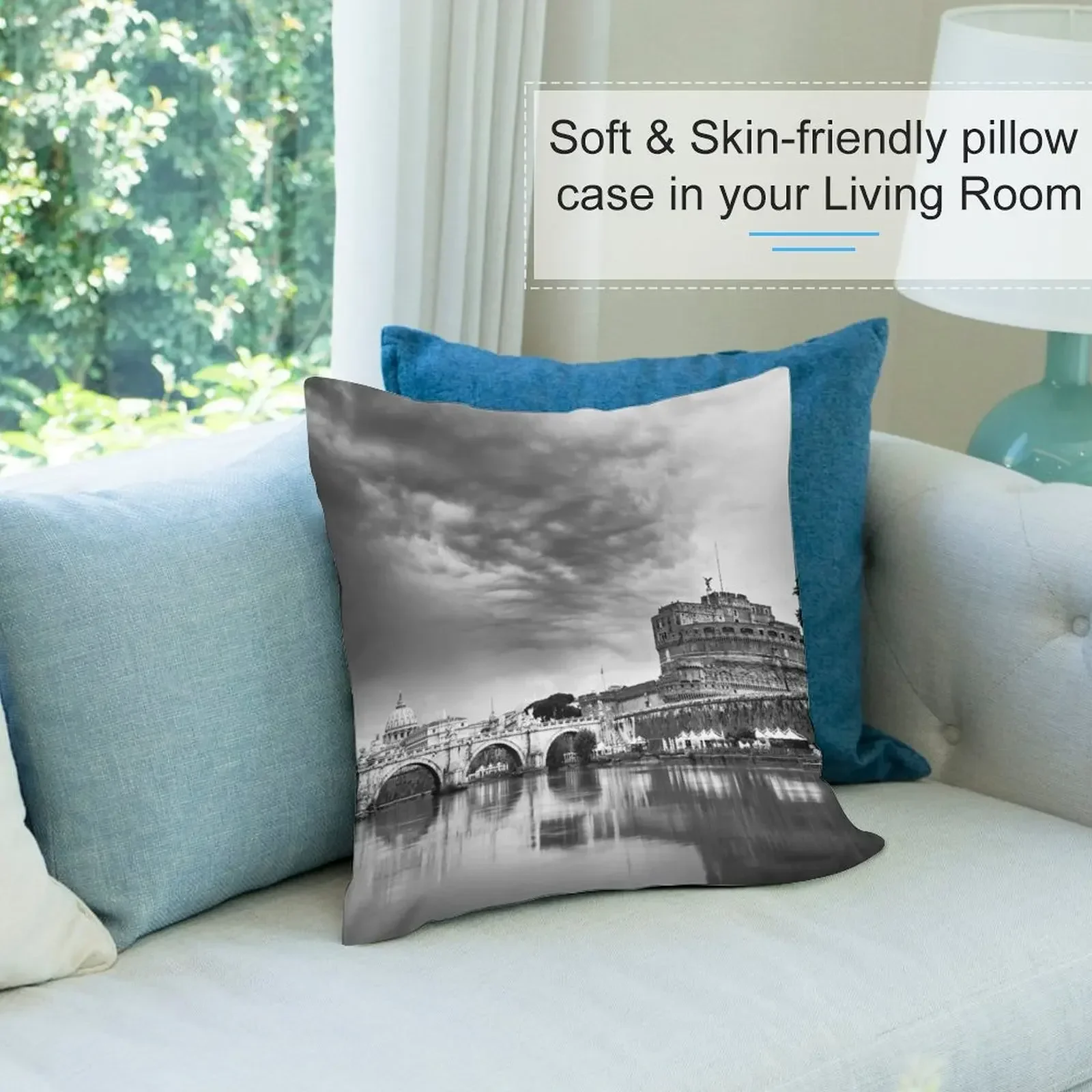 Castel Santɺngelo в моно Риме Италия Декоративная подушка Рождественская наволочка