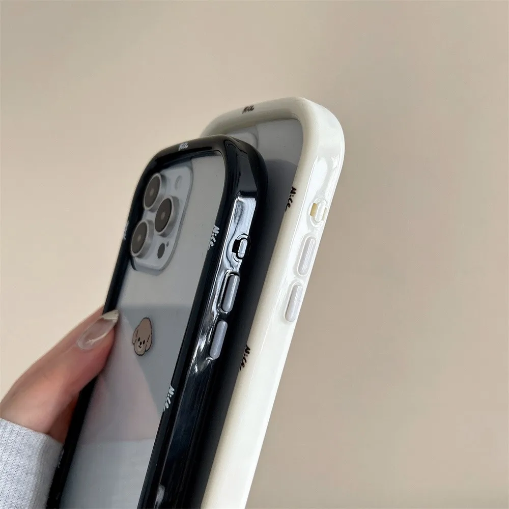 3D Cartoon Fashion Puppy Nice Day Phone Case For iphone 13 14 15 16 Pro Max Anti Fall Soft Back Cover
