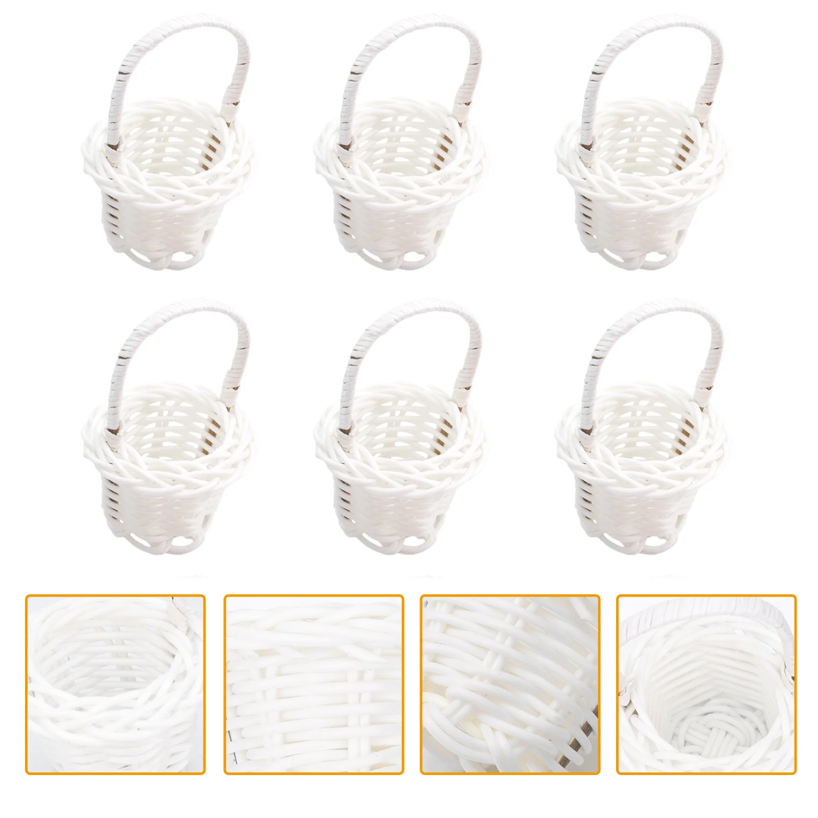 

Basket Mini Flower Rattanwoven Pots Basketspot Succulent Fiber Natural Fruit Serving Baby Handheld Ornament Holder Wickerdecor