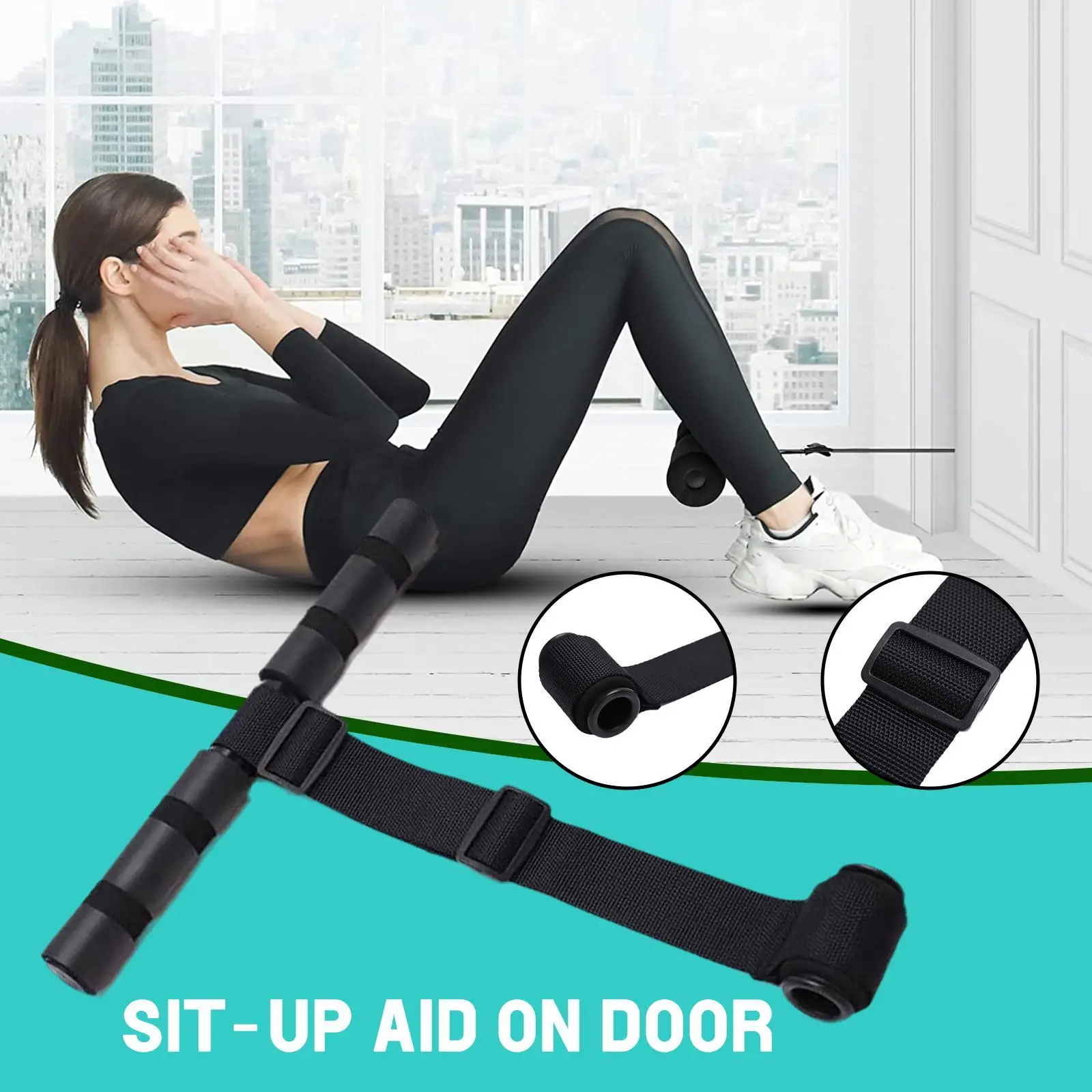 

Sit Up Pull Rope Spring Tension Foot Pedal Abdomen Leg Exerciser Tummy Trimmer Stretching Slimming Training Black