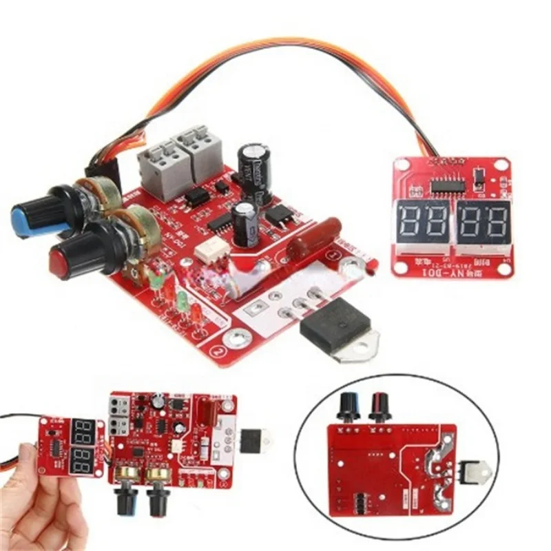 

40A 100A Digital Spot Welder Machine Time Control Board Spot welding Adjust Time & Current Transformer Controller PaneCD