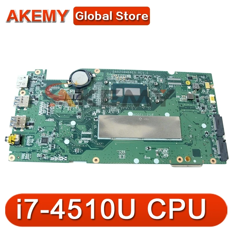 

Akemy laptop Motherboard For ACER Aspire R7-371 i7-4510U Mainboard DA0ZS8MB8E1 SR1EB DDR3