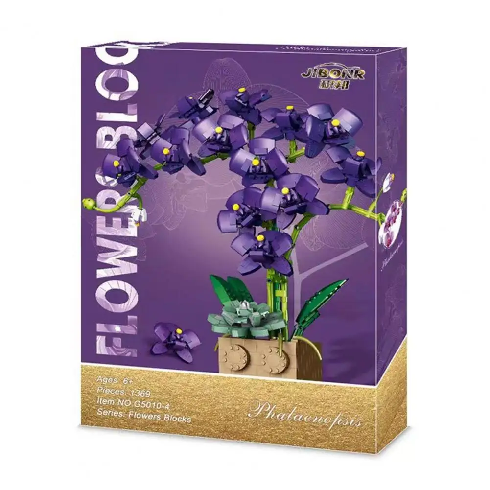 

1 Set Creative Colored Artificial Flower Assembled Block Toy Floral Building Toy ABS Early Learning