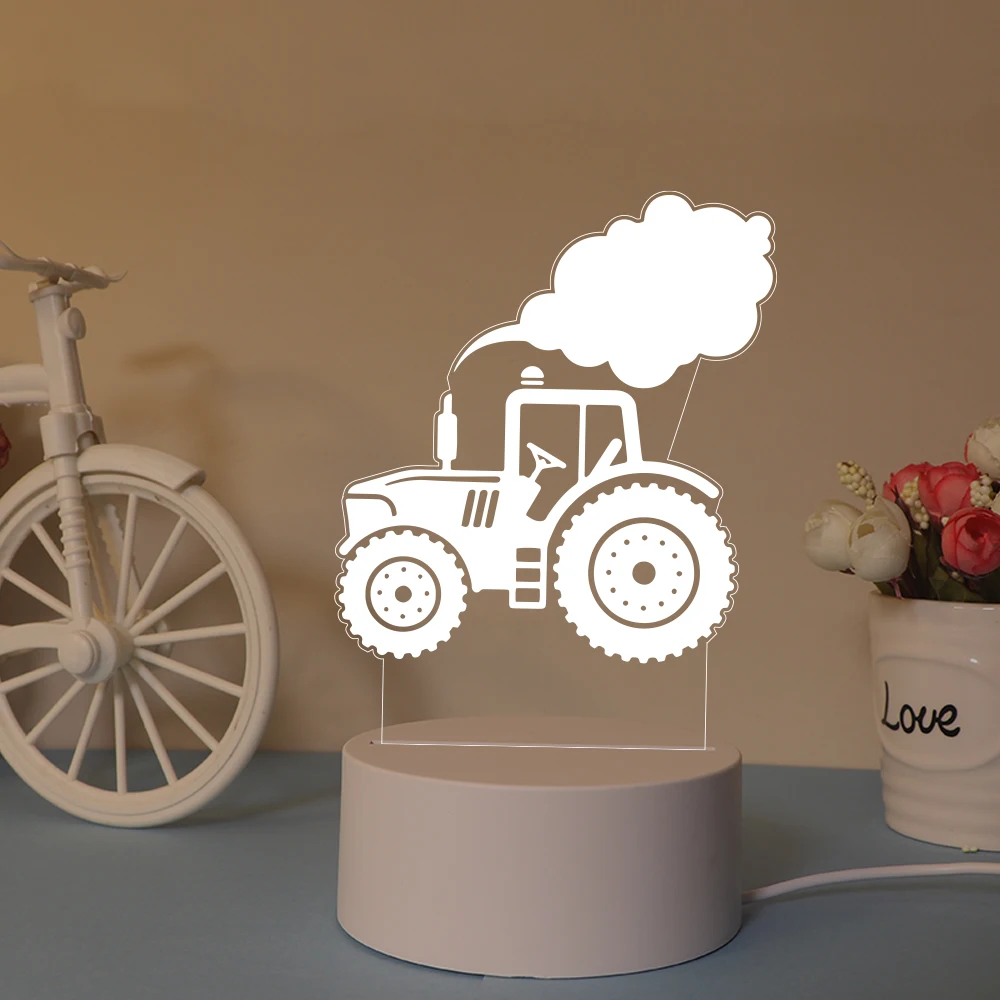 

Персонализированная лазерная маркировка имени DIY светодиодный Night светильник 16 цветов, сменный дизайн грузовика в качестве игрушки, подарки для детского декора комнаты