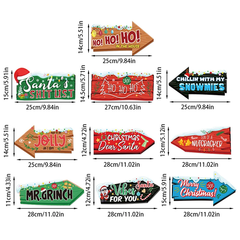 10 шт. рождественские Мультяшные вывески направление фотообои украшения новый