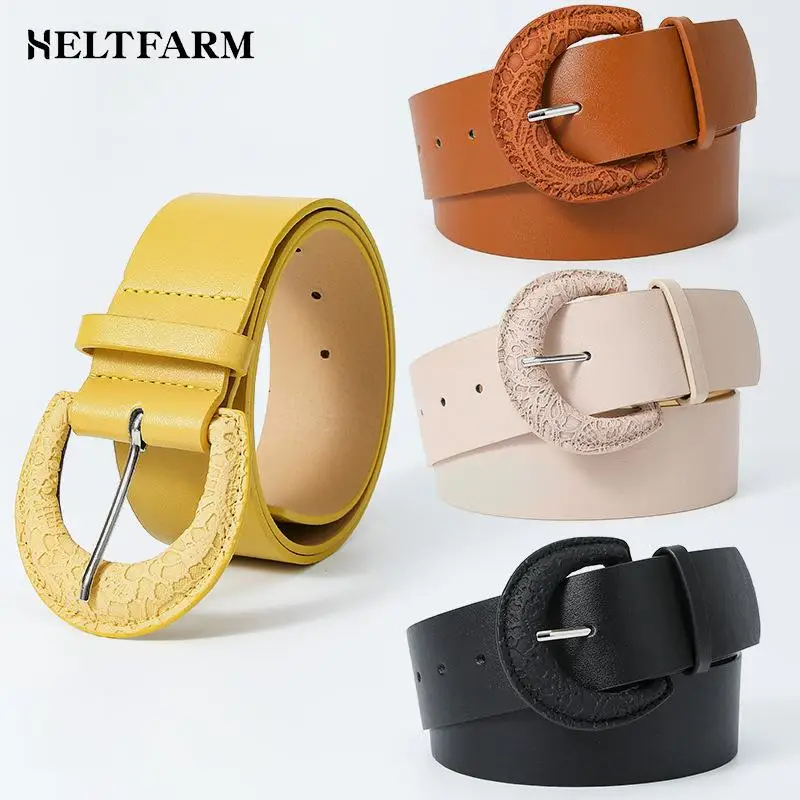 1pcs Candy Color Simple Belt Fashion Korean Version Pin Buckle Belt  Decorative Women's Versatile Jeans Casual Pants Wide Belt