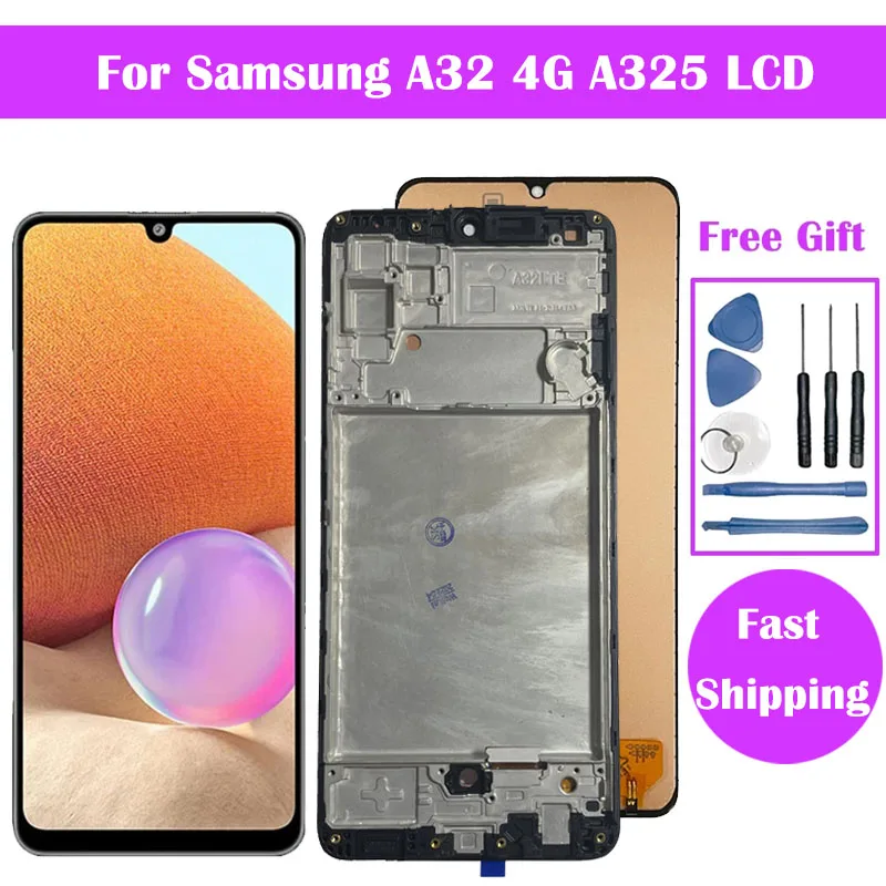 ЖК-дисплей AAA + для Samsung Galaxy A32 4G A325 A325F зеркальный/DS с рамкой сенсорный дигитайзер