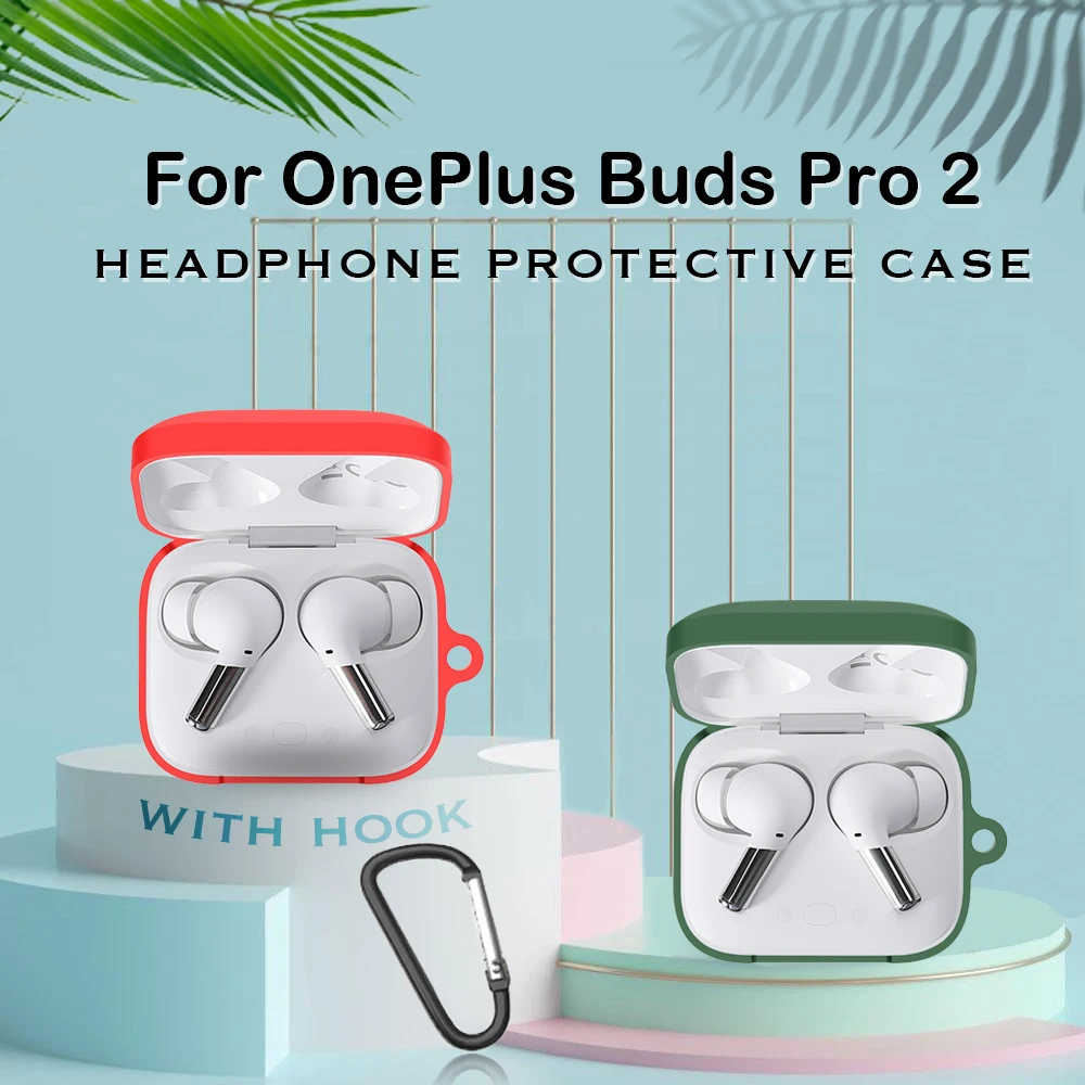 

Силиконовый защитный противоударный чехол для Oneplus Buds Pro 2, Беспроводная связь Bluetooth, аксессуары с пряжкой против потери