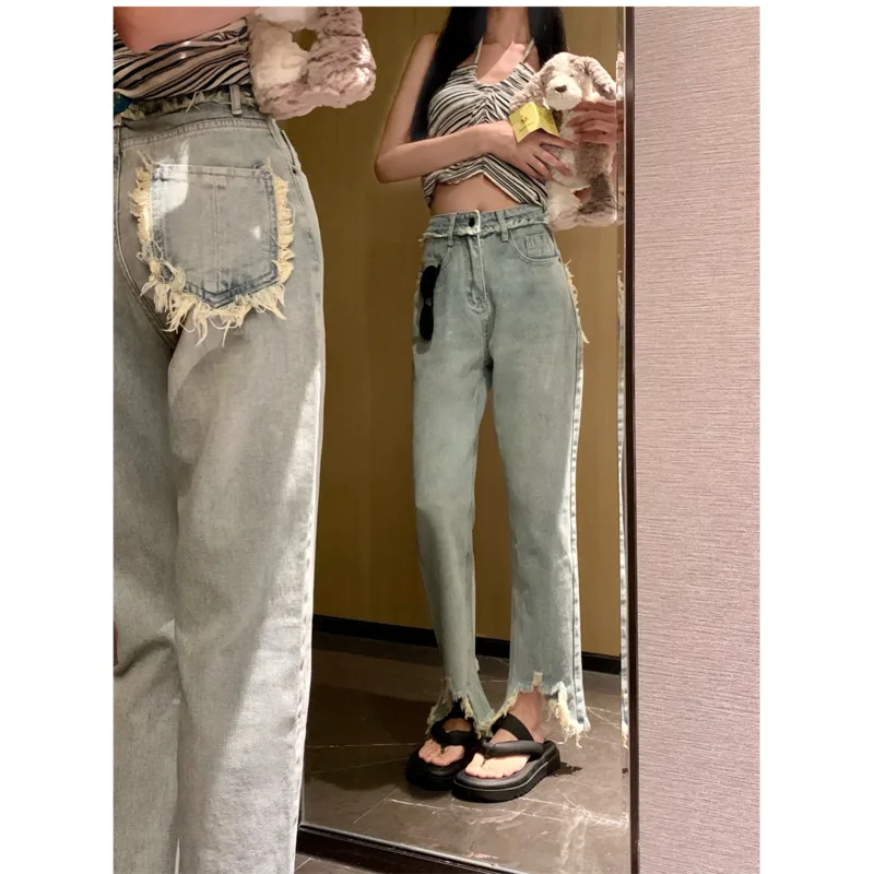 Streetwear Female Clothing Women's Jeans 2023 Trend New Jeans Woman High Waist Denim Vintage Clothes Korean Fashion Y2k Pants