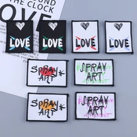 mixed 8pcslot fashion soft fabric patches color printed letters embroidery sew on applique clothing handmade diy garment decor