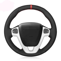 car steering wheel cover no slip black suede for ford fiesta 2011 2012 2013 2014 2015 2016 2017 2018 2019 car accessories