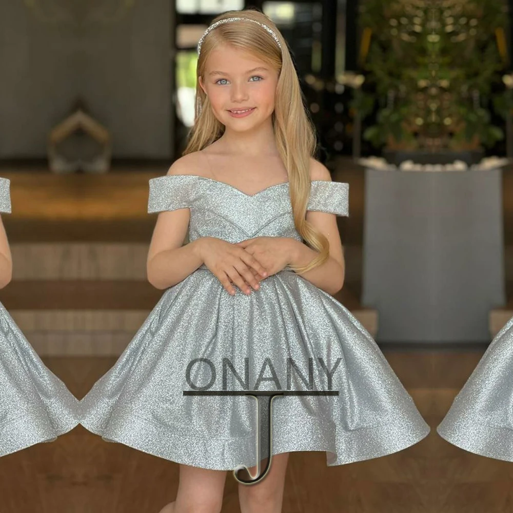 

JONANY Sparkly Flower Girl Dress Princess Bling Dropping Shipping Baby First Communion Beauty Party Dress Robe De Demoiselle