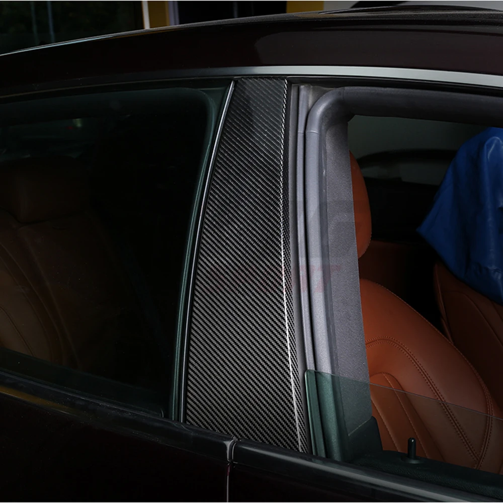 2 шт. автомобильное окно из настоящего углеродного волокна автомобильные стойки B