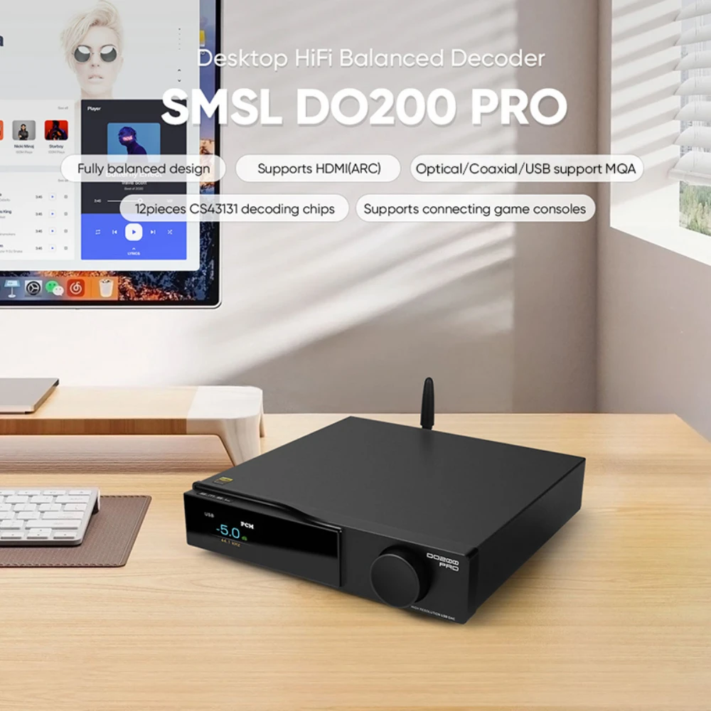SMSL DO200 PRO Bluetooth Hi-Fi сбалансированный декодер 12x CS43131 DAC Chips Full MQA декодирование преды