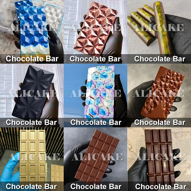 

3D Chocolate Bar Molds for Chocolates Polycarbonate Mold Baking Pastry Confectionery Tools for Cake Chocolate Bonbon Moulds Form