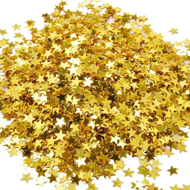 

Золотистые/Серебристые блестки в форме звезд, 30 г/упаковка, 6 мм, акриловые лазерные конфетти, блестки для украшения свадьбы, дня рождения