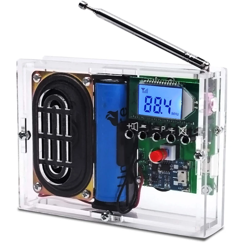 

FM Radio Receiver Module DIY Kit 87-108MHz LCD Display Power Amplifier Frequency Modification Auto Searching Station
