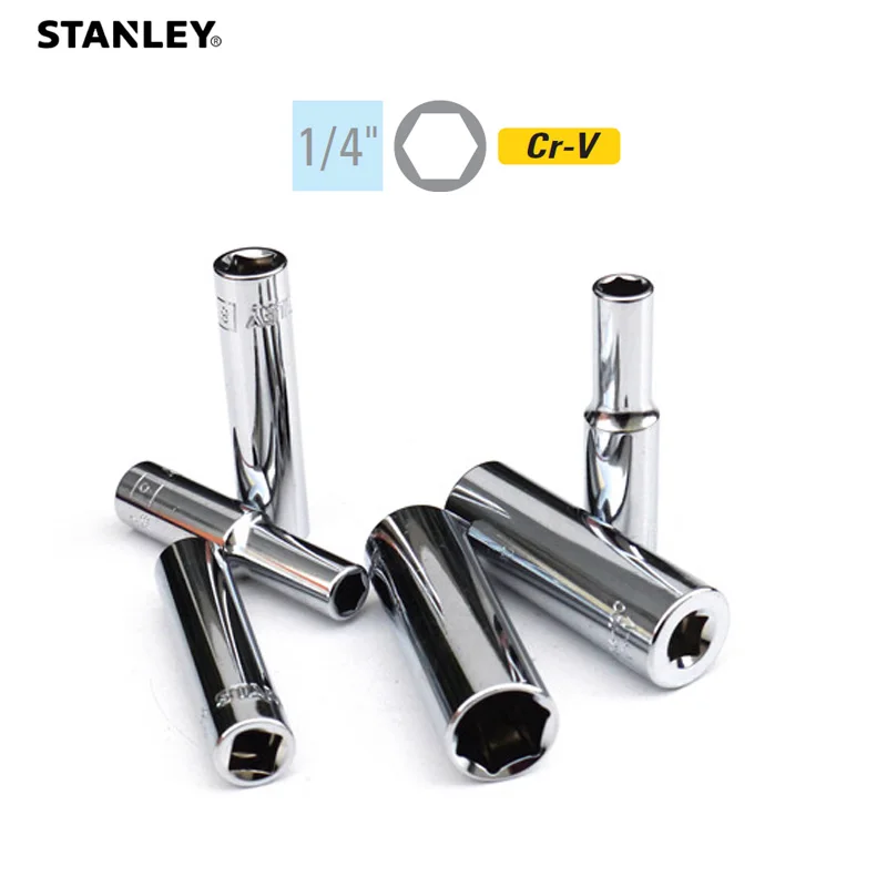 

Stanley 1-Piece 6PT 1/4 Drive Метрический Глубокий Торцевой Ключ 4-13 мм