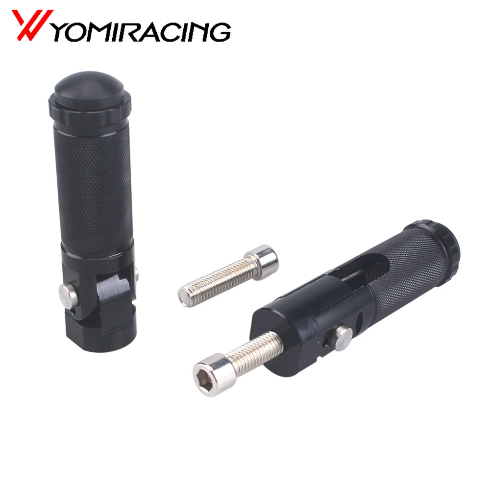 

2pcs Black Sliver CNC Aluminum Universal Motorcycle Motor Bike Folding Footrests Footpegs Foot Rests Pegs Rear Pedals Set Parts