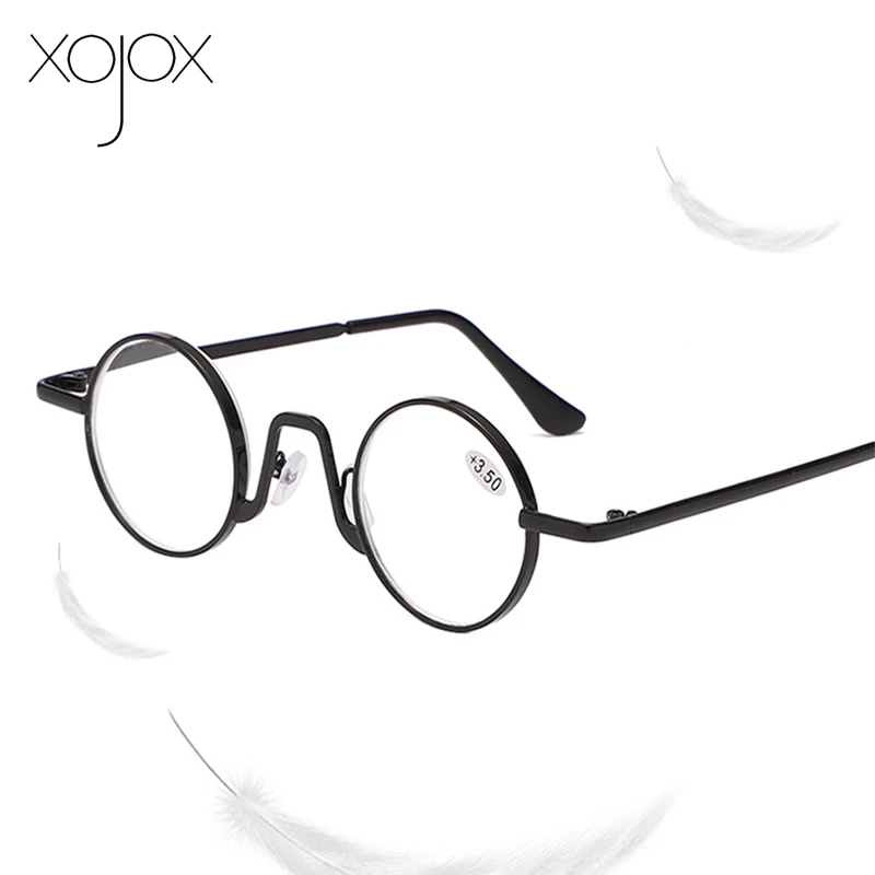 

XojoX Vintage Round Men's Reading Glasses Women Classic Metal Hyperopia Eyewear Transparent Presbyopic Diopter +1.0 1.5 2.0 2.5