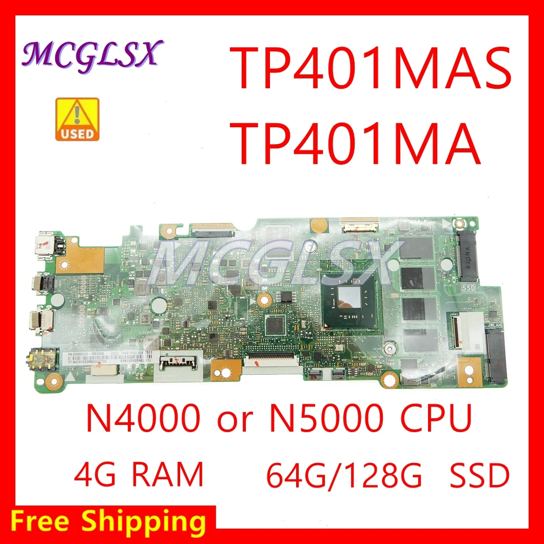 

TP401MA материнская плата для ASUS TP401MA TP401MAR TP401MARB TP401M J401MA R406MA материнская плата для ноутбука Процессор: N4000/N5000 RAM-4GB