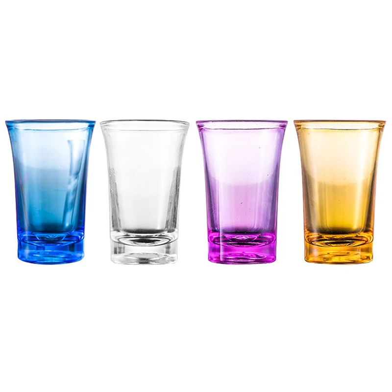 

6 PCS Shot Glass Plastic Spirits Shot Cup Party Bar Club Drinking Tool Wedding Wine Glasses Cocktail Pint Bullet Vodka Cups