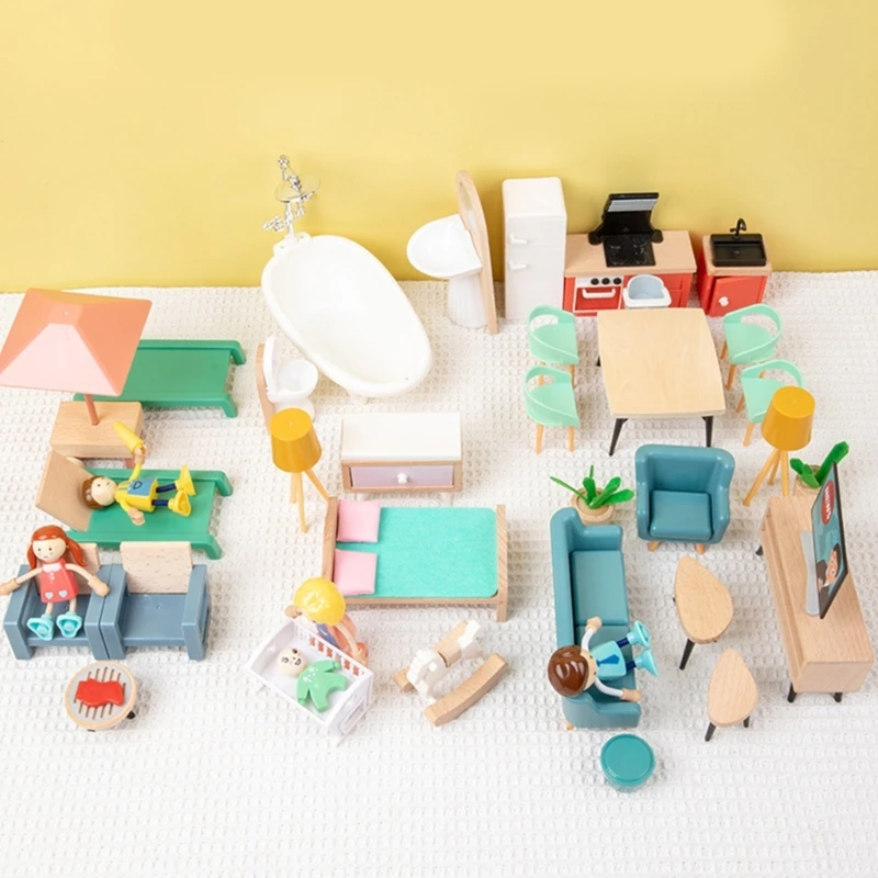 

40pcs/set Dollhouse Kitchen Accessories 1 12 Scale DollHouse Furniture