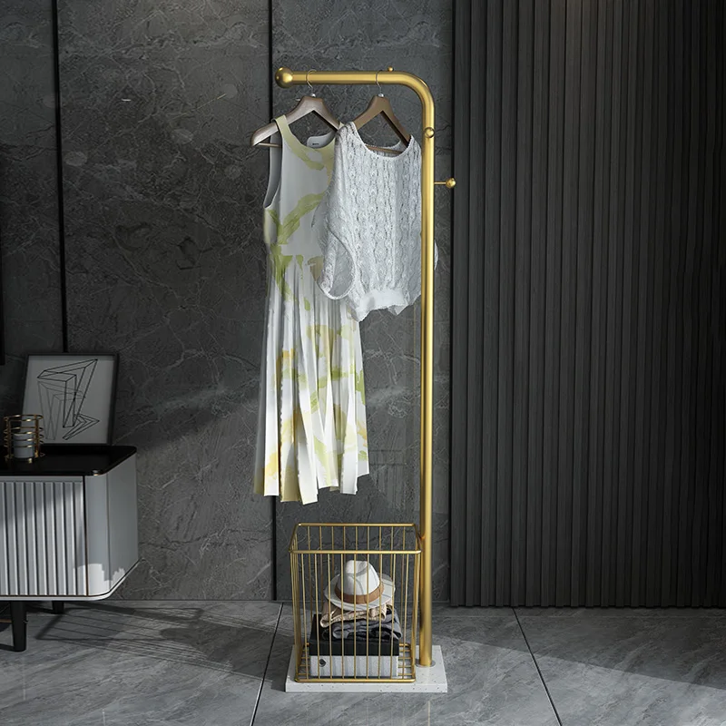 

Metal Clothes Storage Hanger Floor Pole Modern Nordic Coat Rack Stand Living Room Porte Vetement Chambre House Accessories