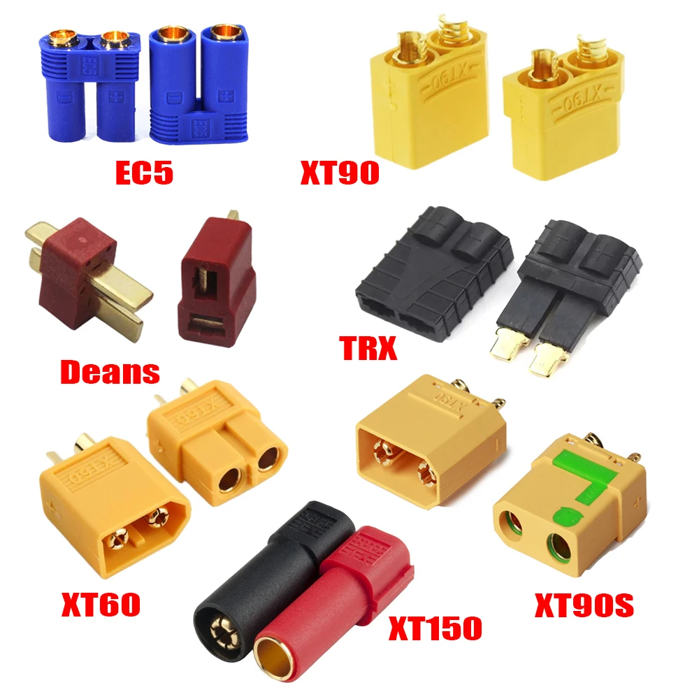 XT60 EC5 XT90 XT150 XT90S T Plug Male Female Bullet Connectors (1-5 Pair) for RC Quadcopter FPV Racing Drone Lipo Battery