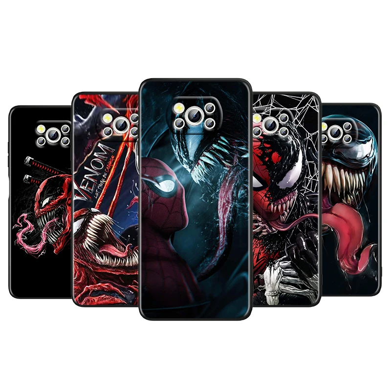 

Avengers Hero Venom Man For Xiaomi Poco M4 X3 F3 GT NFC M3 C3 M2 F2 F1 X2 Pro Mi Play Soft Silicone Black Phone Case Coque Cover