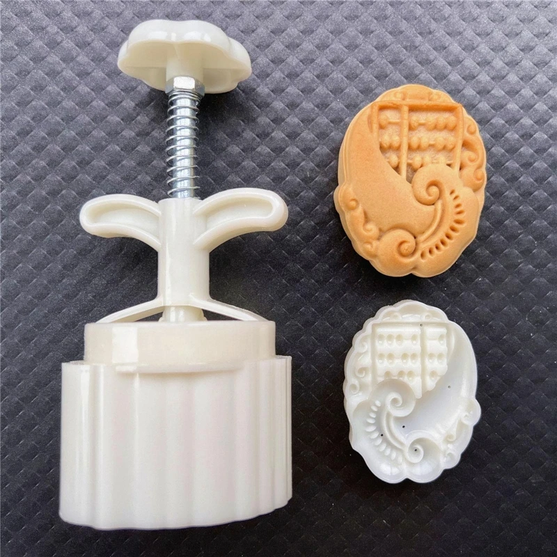 

75g Ruyi Abacus Shaped Pastry Mooncakes Moulds Mooncake Stamps Hand Pressure Gadgets Plastic Material Baking Accessories