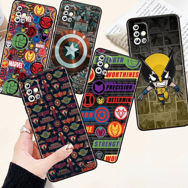 

Marvel Comics Superheroes Phone Case For Samsung A73 A72 A71 A54 A53 A52 A51 A42 A33 A32 A23 A22 A21S A13 A04 A03 5G Black
