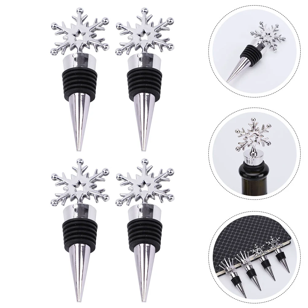 

Bottle Stopper Snowflake Plug Christmas Alloy Saver Beverage Cork Cone Holiday Stoppers Cap Plugs Stainless Steel Champagne