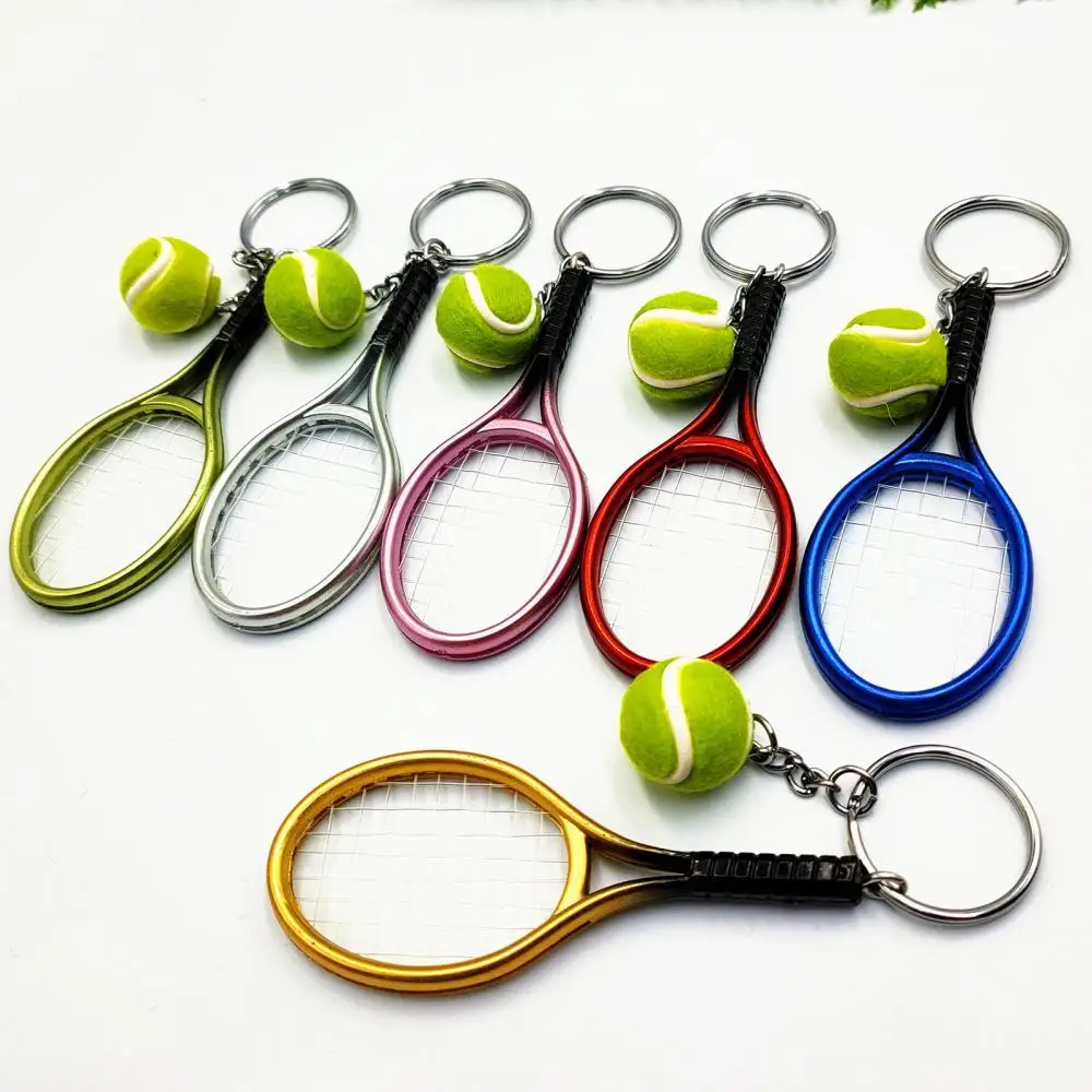 

Simulation Mini Tennis Racket Ball Keychain Pendant Bag Key Ring Accessories