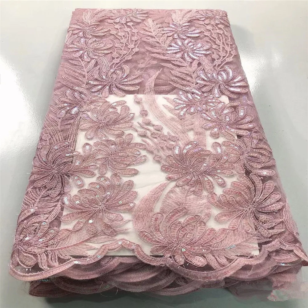 

5 YardsCar Bone Embroidery Sequin Eyelash Lace DIY Bridal Wedding Veil Accessories Fashion Curtain Fabric