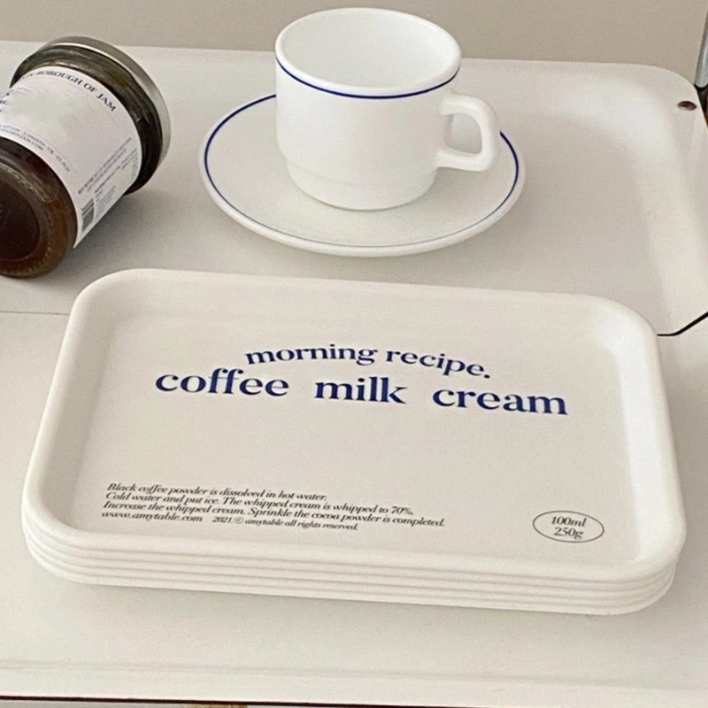 Поднос из меламина в Корейском стиле с надписью кофейня простые тарелки для