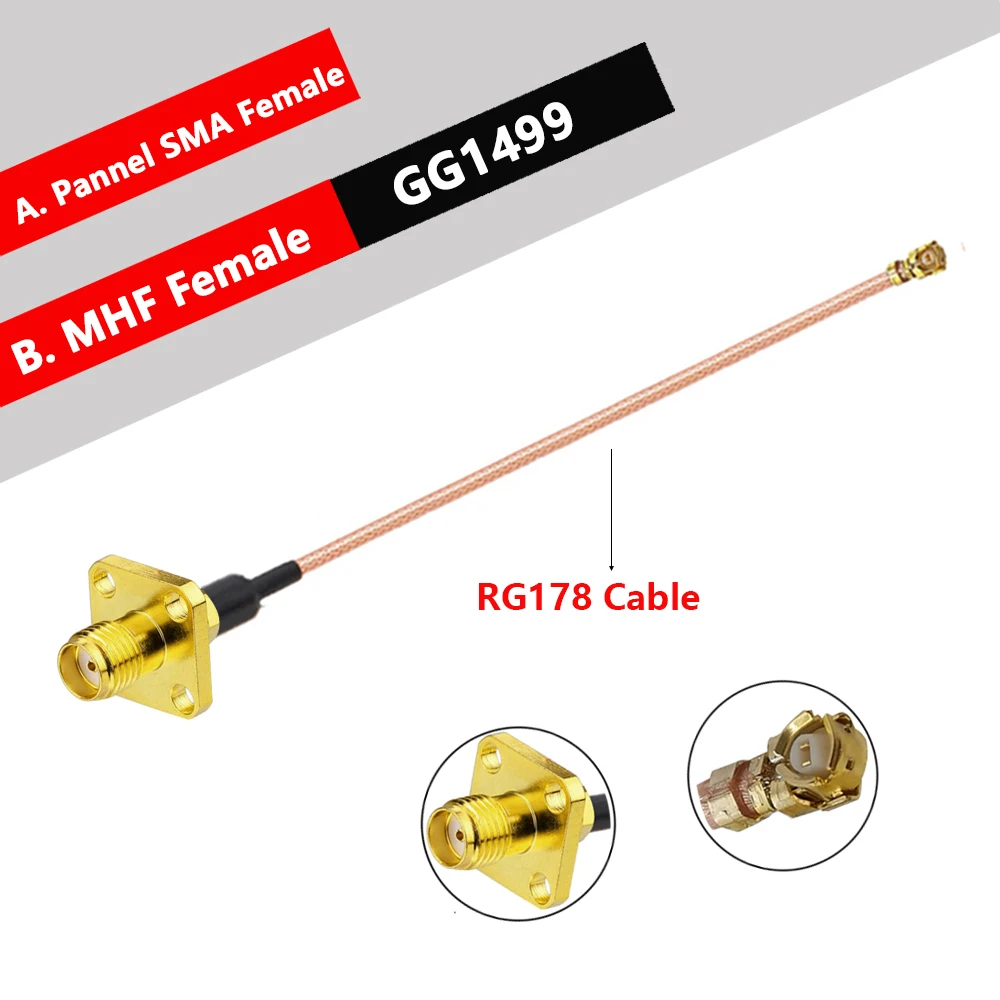 1 шт. RG178 кабель SMA «папа/гнездо» к U.FL MHF-1 «мама» разъем RG-178 RF коаксиальный косичка WIFI удлинительный кабель антенны