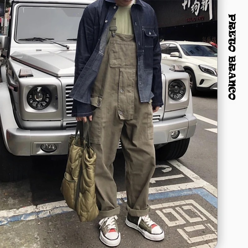 Повседневный цельный комбинезон мужские комбинезоны брюки свободные подтяжки ZXW