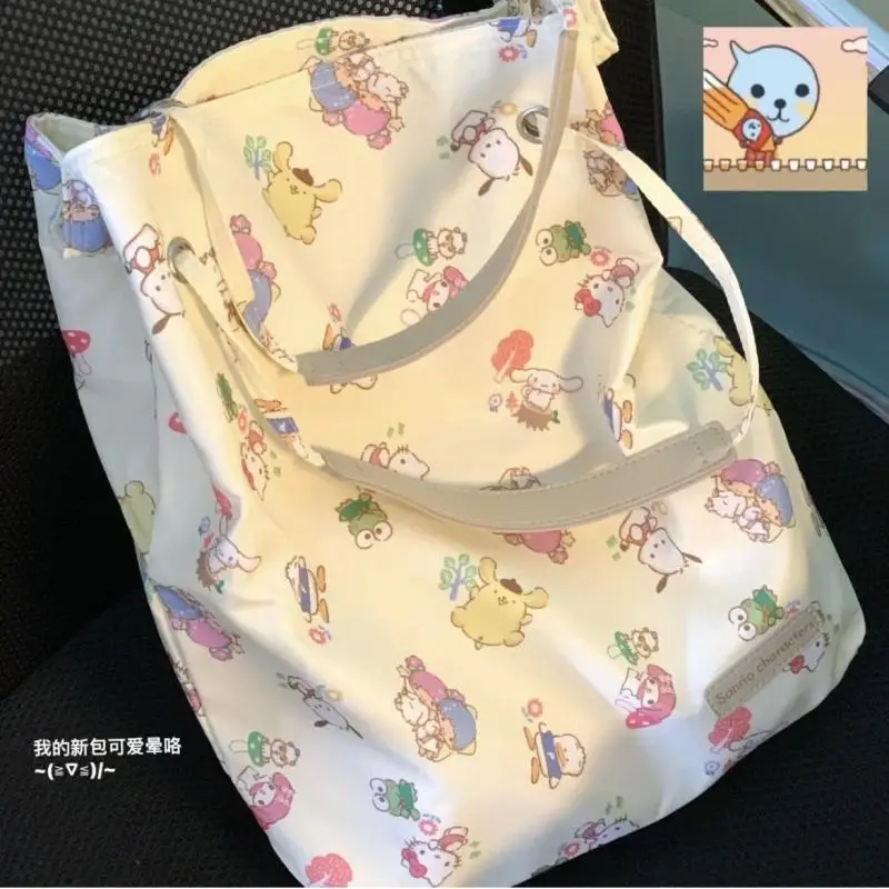 

Kawaii Sanrio Ins Cinnamoroll Handheld Makeup Bag Pochacco Kuromi Handheld Bag Casual Cartoon Fashion Cute Anime Toys Girls