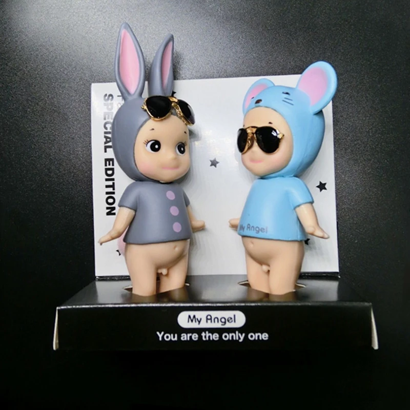 

Angel Devil Series Baby Sunglasses Rabbit Mouse Cartoon Figures Ornaments Toy Doll Collections